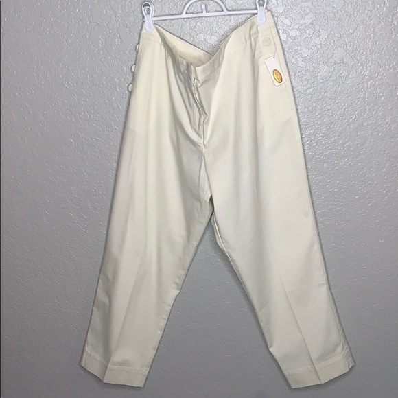 NWT Talbots linen White/ Cream Pants - Picture 2 of 9